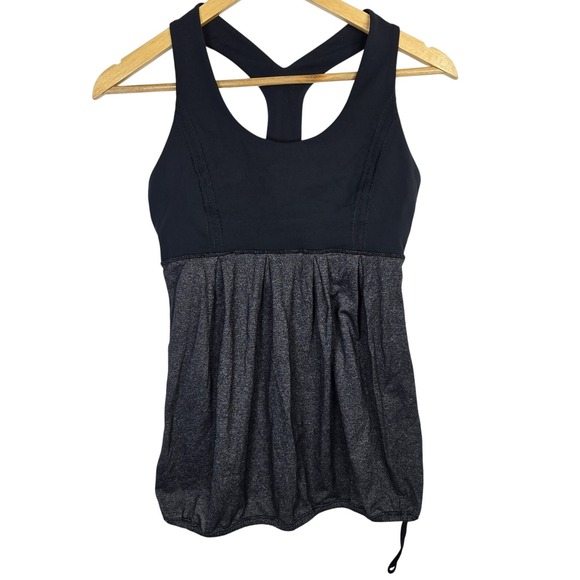 Lululemon Tank Top Womens 6 No‎ Limits Built-In Bra Drawstring Athletic Yoga Gym - Picture 1 of 5